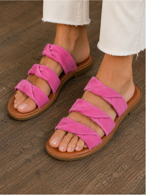 Women's 1.STATE Pink Knotted Slide Sandals Size 9 Summer